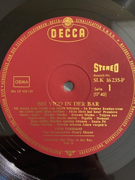Bei Vico In Der Bar Vico Torriani Das Barensemble Henry Mayer Decca LP SLK 16235 - Picture 5 of 7